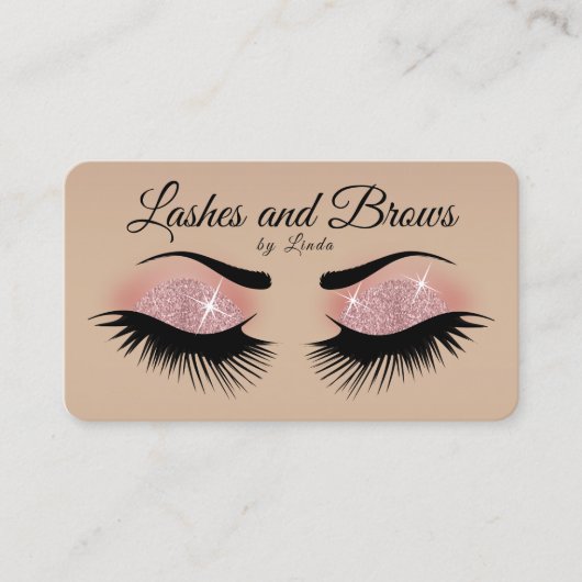 鞭および額-ばら色の金ゴールドのグリッター 名刺 (正面)