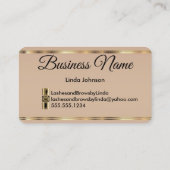 鞭および額-ばら色の金ゴールドのグリッター 名刺 (裏面)