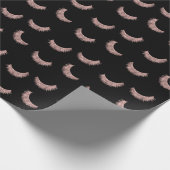 鞭のばら色の金ゴールドのまつげ延長美しい ラッピングペーパー (角)