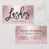鞭のばら色の金ゴールドのグリッターの金属輝きの紙吹雪 名刺 (正面/裏面)