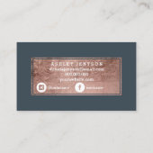 鞭のばら色の金ゴールドのタイポグラフィの木炭媒体 名刺 (裏面)