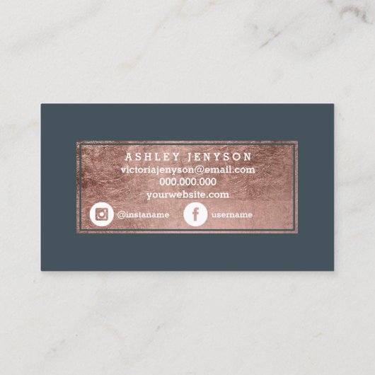 鞭のばら色の金ゴールドのタイポグラフィの木炭媒体 名刺 (裏面)