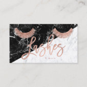 鞭のばら色の金ゴールドのタイポグラフィの白黒の大理石 名刺 (正面)