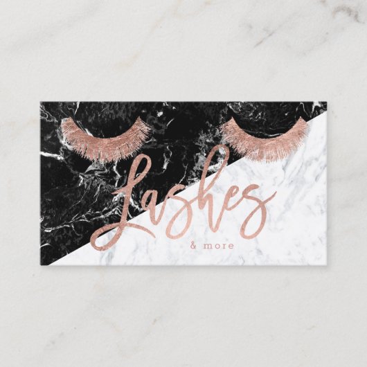 鞭のばら色の金ゴールドのタイポグラフィの白黒の大理石 名刺 (正面)