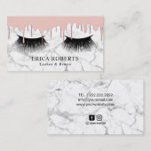 鞭のサロンのばら色の金ゴールドの滴りのモダンで白い大理石 名刺 (正面/裏面)