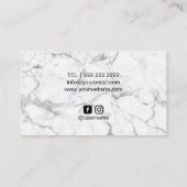 鞭のサロンのばら色の金ゴールドの滴りのモダンで白い大理石 名刺 (裏面)