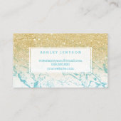 鞭のタイポグラフィの金ゴールドのグリッターの大理石 名刺 (裏面)