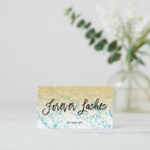 鞭のタイポグラフィの金ゴールドのグリッターの大理石 名刺 (スタンド正面)