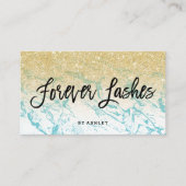 鞭のタイポグラフィの金ゴールドのグリッターの大理石 名刺 (正面)