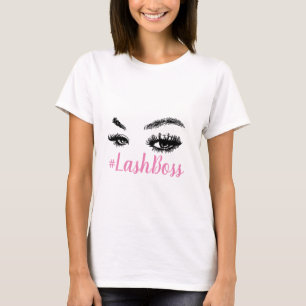 鞭のボスのHashtagのまつげのメーキャップアーティスト Tシャツ