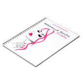 鞭のマニキュアの毛のピンクの女の子の美しいのブランディング ノートブック (左側)