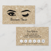 鞭のメーキャップアーティストのまばたきの目の金ゴールドの輝きのロイヤリティ ロイヤリティカード (正面/裏面)
