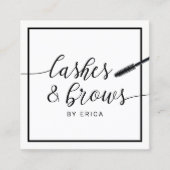 鞭のメーキャップアーティストのエレガントなタイポグラフィのサロン スクエア名刺 (正面)