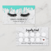 鞭のメーキャップアーティストのターコイズは大理石を滴らせます ロイヤリティカード (正面/裏面)