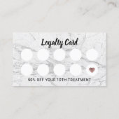 鞭のメーキャップアーティストのターコイズは大理石を滴らせます ロイヤリティカード (裏面)