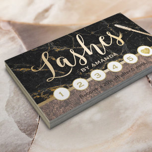 鞭のメーキャップアーティストのモダンな大理石の銅のロイヤリティ ロイヤリティカード