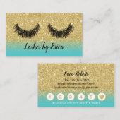 鞭のメーキャップアーティストのモダンな金ゴールドのグリッターのロイヤリティ ロイヤリティカード (正面/裏面)