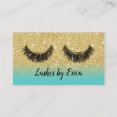 鞭のメーキャップアーティストのモダンな金ゴールドのグリッターのロイヤリティ ロイヤリティカード (正面)