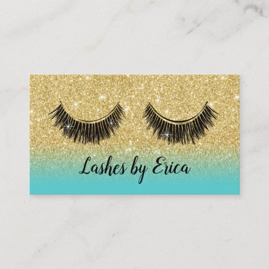 鞭のメーキャップアーティストのモダンな金ゴールドのグリッターのロイヤリティ ロイヤリティカード (正面)