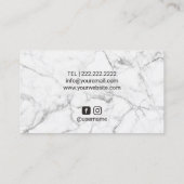 鞭のメーキャップアーティストのモダンな金ゴールドの大理石のサロン 名刺 (裏面)