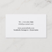 鞭のメーキャップアーティストのモダンな銀製のストライプの 名刺 (裏面)