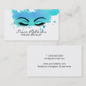 鞭のメーキャップアーティストのモダンの水彩画 名刺 (正面/裏面)