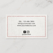 鞭のメーキャップアーティストの上品なリネンヴィンテージの花柄 名刺 (裏面)