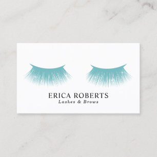 鞭のメーキャップアーティストの水のティール（緑がかった色）の美容院 名刺