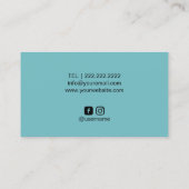 鞭のメーキャップアーティストの水のティール(緑がかった色)の美容院 名刺 (裏面)