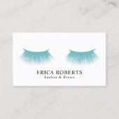 鞭のメーキャップアーティストの水のティール(緑がかった色)の美容院 名刺 (正面)