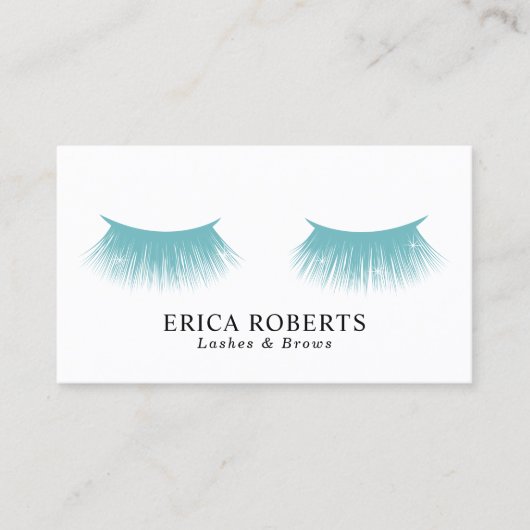 鞭のメーキャップアーティストの水のティール(緑がかった色)の美容院 名刺 (正面)