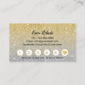 鞭のメーキャップアーティストの金ゴールド及び銀のグリッターのロイヤリティ ロイヤリティカード (裏面)