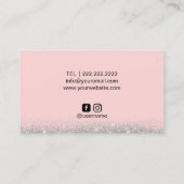 鞭のメーキャップアーティストの銀の王冠の赤面のピンクのサロン 名刺 (裏面)