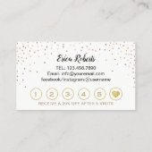 鞭のメーキャップアーティストの黒のグリッターのロイヤリティ ロイヤリティカード (裏面)