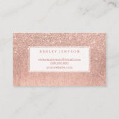 鞭のロゴのタイポグラフィののどのばら色の金ゴールドのグリッター 名刺 (裏面)