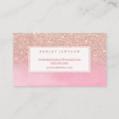 鞭の原稿のばら色の金ゴールドのグリッターのピンクの水彩画 名刺 (裏面)