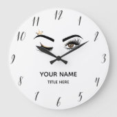 鞭の女王のまばたきの目の王冠の金ゴールドブラウン ラージ壁時計 (正面)