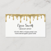 鞭の目のメーキャップアーティストの金ゴールドの滴りのまつげのサロン 名刺 (裏面)