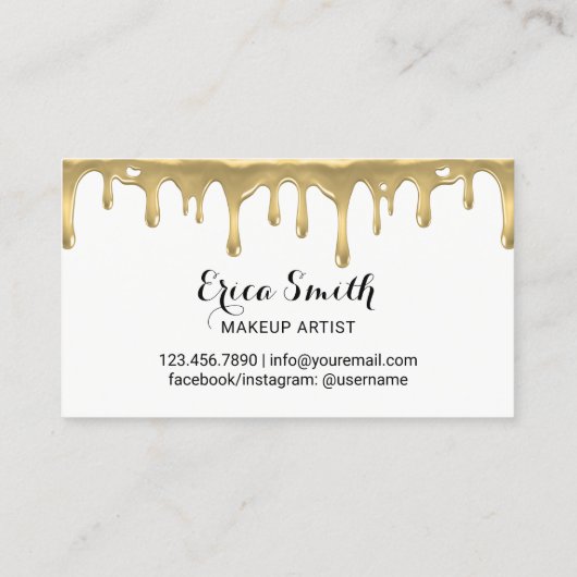 鞭の目のメーキャップアーティストの金ゴールドの滴りのまつげのサロン 名刺 (裏面)