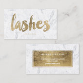 鞭の目のモダンでフェイクな金ゴールドのタイポグラフィの大理石 名刺 (正面/裏面)