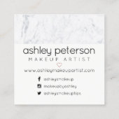 鞭の美しいのタイポグラフィのばら色の金ゴールドの白の大理石 スクエア名刺 (裏面)