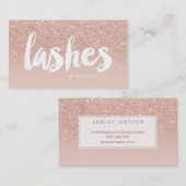 鞭の美しいのモダンなタイポグラフィの赤面のばら色の金ゴールド 名刺 (正面/裏面)