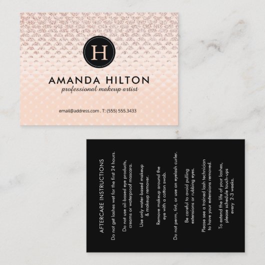 鞭の芸術家のアフターケアの説明書 名刺 (正面/裏面)