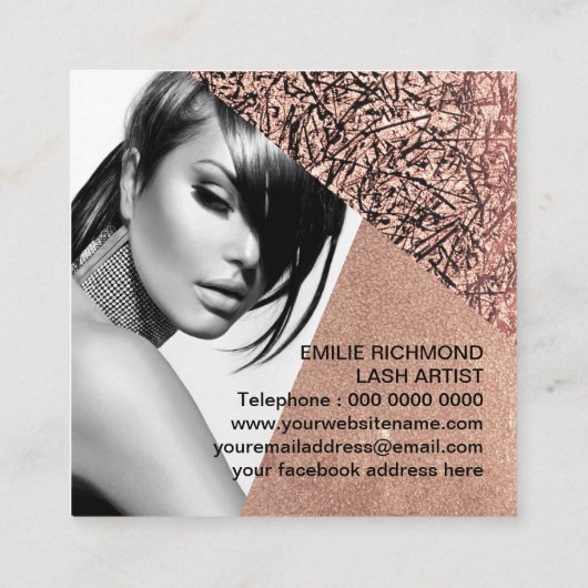 鞭の芸術家の名刺のテンプレート スクエア名刺 (裏面)