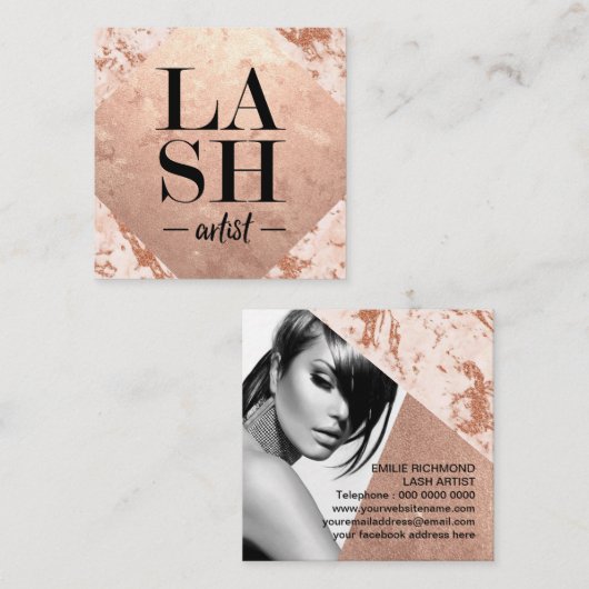 鞭の芸術家の名刺のテンプレート スクエア名刺 (正面/裏面)