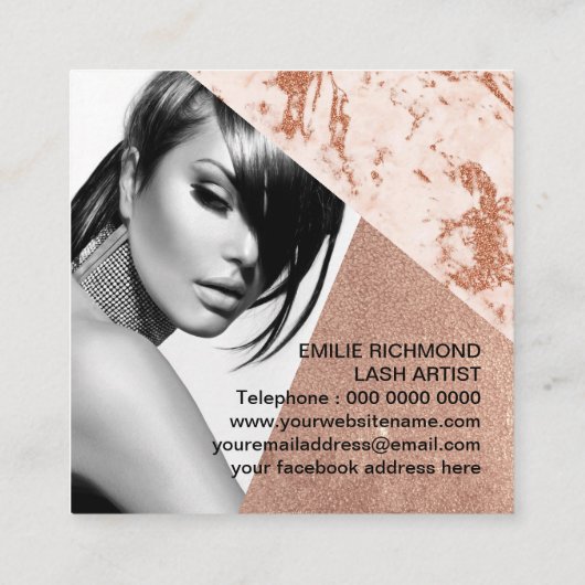 鞭の芸術家の名刺のテンプレート スクエア名刺 (裏面)