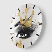 鞭の銀製灰色の金ゴールドの大理石のJackeのプリンセス ラージ壁時計 (傾斜)