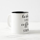 鞭の長いコーヒー強いコーヒー・マグ ツートーンマグカップ (正面左)