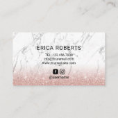 鞭の額のメーキャップアーティストのばら色の金ゴールドのモダンの大理石 名刺 (裏面)