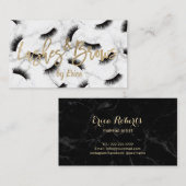 鞭の額のメーキャップアーティストのエレガントな大理石のサロン 名刺 (正面/裏面)